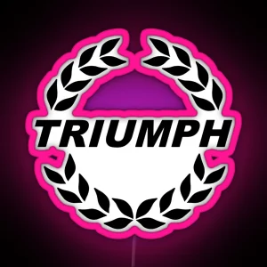 Triumph TR7 Laurel Wreath Logo BLACK RGB Neon Sign