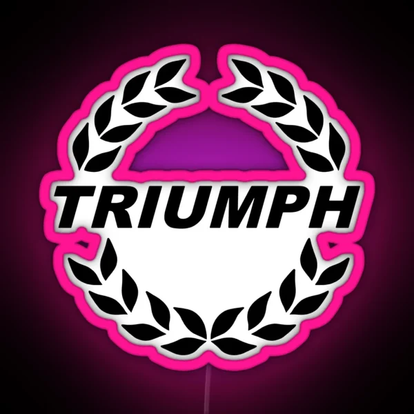 Triumph TR7 Laurel Wreath Logo BLACK RGB Neon Sign