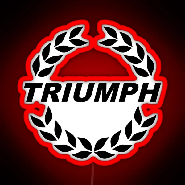 Triumph TR7 Laurel Wreath Logo BLACK RGB Neon Sign
