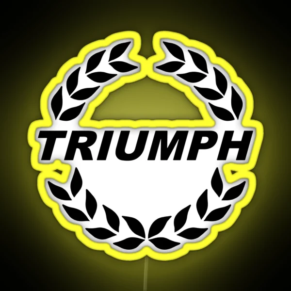Triumph TR7 Laurel Wreath Logo BLACK RGB Neon Sign