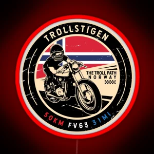 Trollstigen Norway Motorcycle RGB Neon Sign