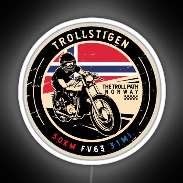 Trollstigen Norway Motorcycle RGB Neon Sign