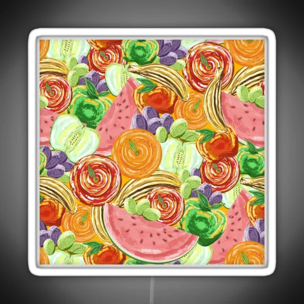 Tropical Fruit Artsy Painterly Style RGB Neon Sign