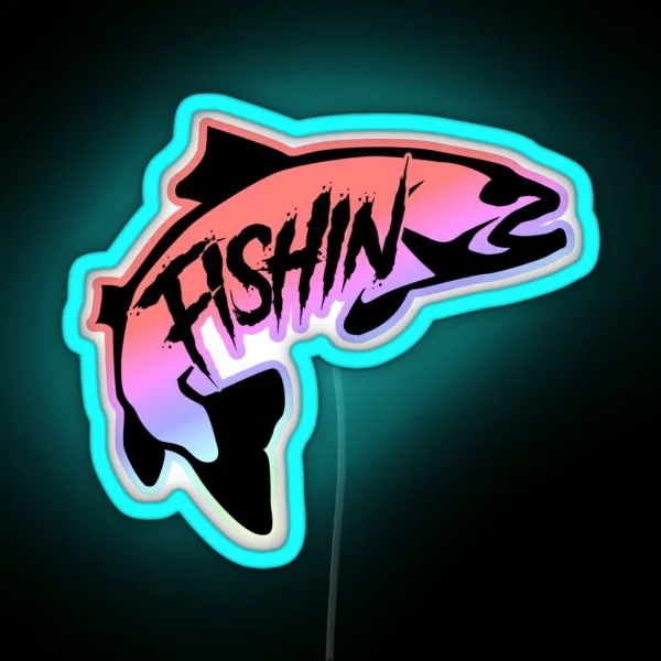 Trout Fishin RGB Neon Sign