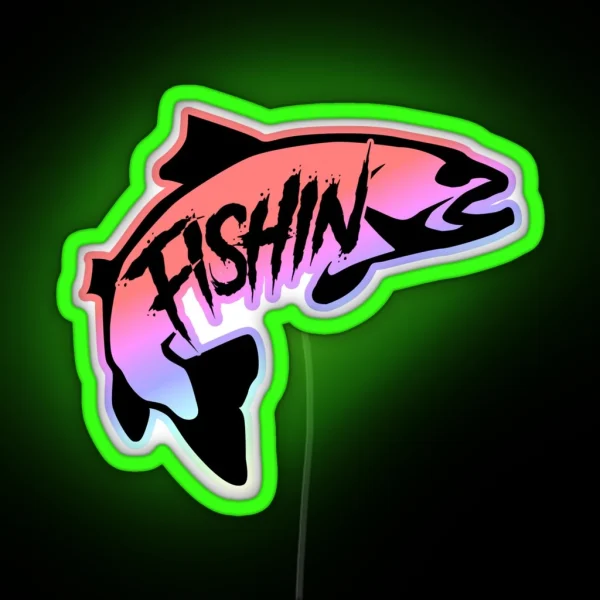 Trout Fishin RGB Neon Sign