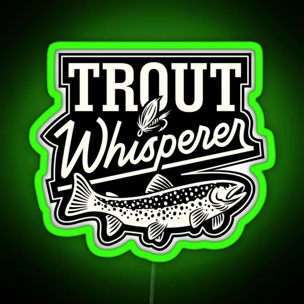 Trout Whisperer Fly Fishing Nature Outdoor Vintage RGB Neon Sign