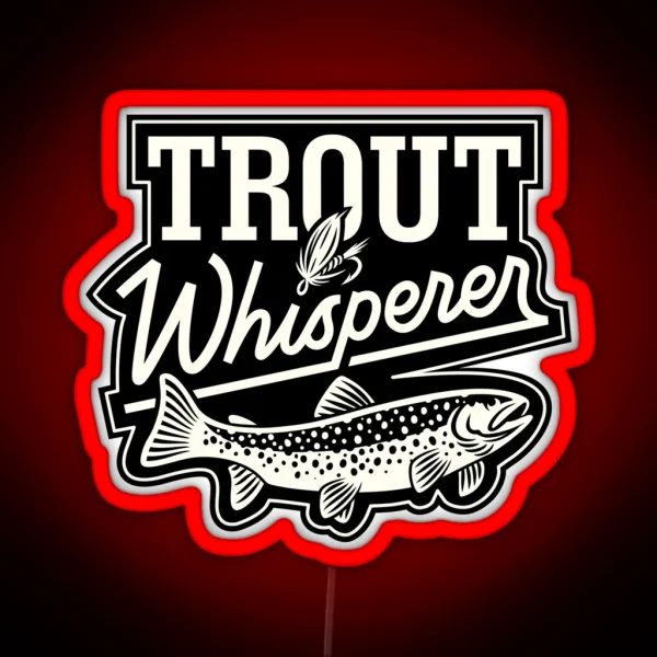 Trout Whisperer Fly Fishing Nature Outdoor Vintage RGB Neon Sign