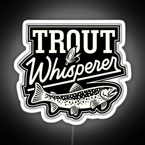 Trout Whisperer Fly Fishing Nature Outdoor Vintage RGB Neon Sign