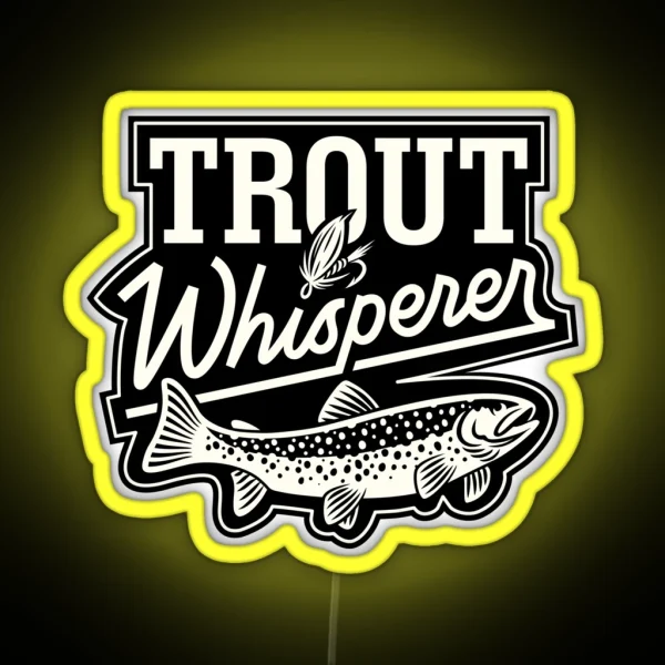 Trout Whisperer Fly Fishing Nature Outdoor Vintage RGB Neon Sign