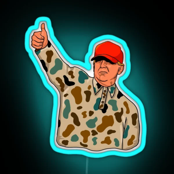 Trump In Camo RGB Neon Sign