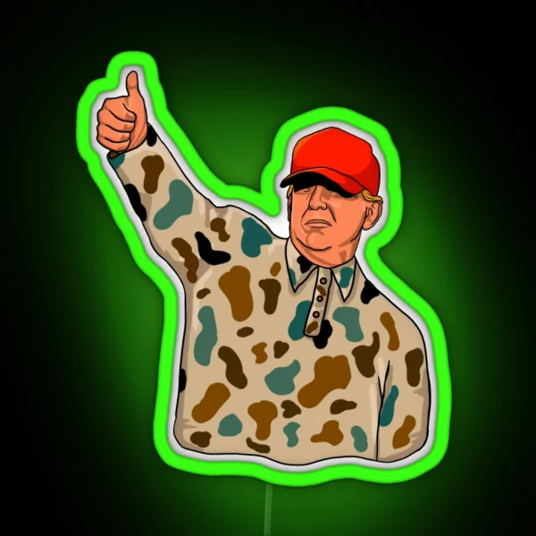 Trump In Camo RGB Neon Sign