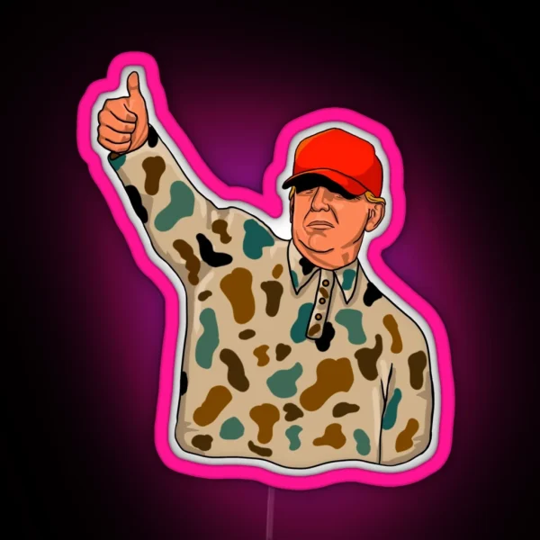 Trump In Camo RGB Neon Sign