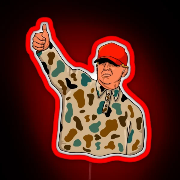 Trump In Camo RGB Neon Sign