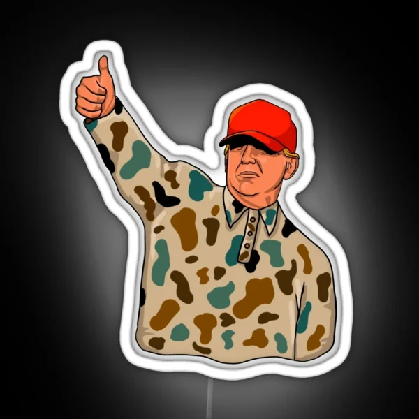 Trump In Camo RGB Neon Sign