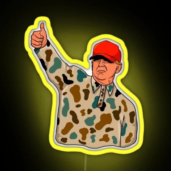 Trump In Camo RGB Neon Sign