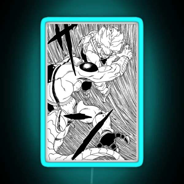 Trunks Slicing Frieza RGB Neon Sign