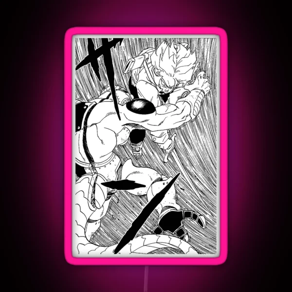 Trunks Slicing Frieza RGB Neon Sign