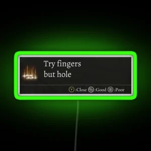 Try Finger But Hole Funny Dark Soul Message RGB Neon Sign