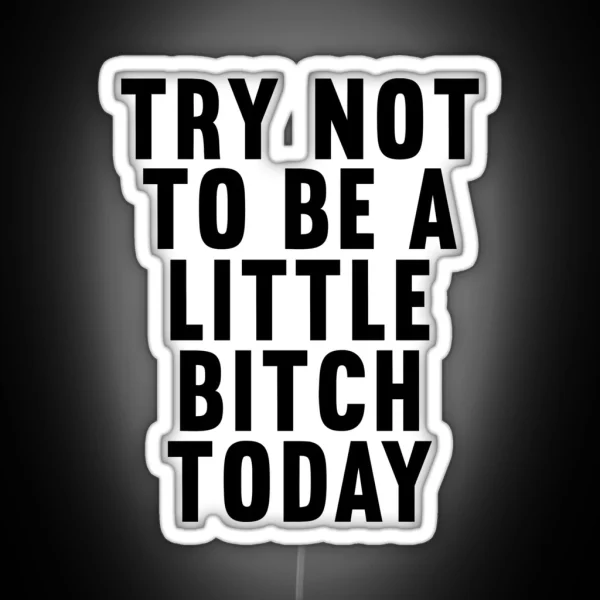 Try Not To Be A Bitch Banner Today Gym Motivational Quote RGB Neon Sign