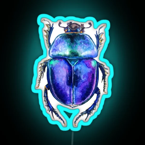 Trypocopris Vernalis Transparent Ground RGB Neon Sign