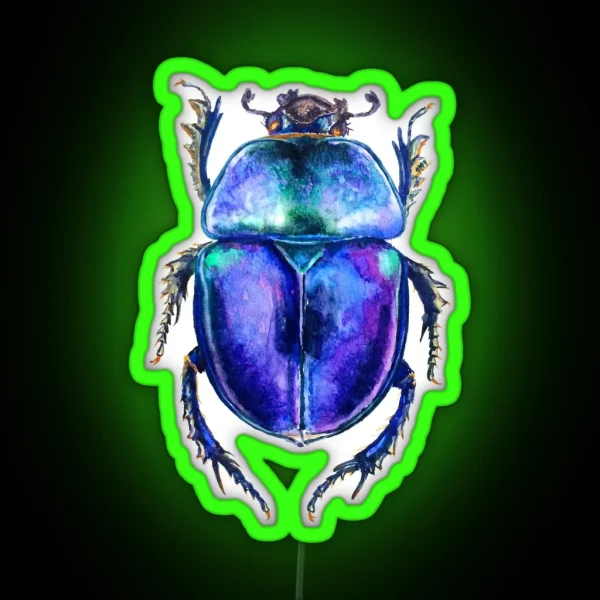 Trypocopris Vernalis Transparent Ground RGB Neon Sign