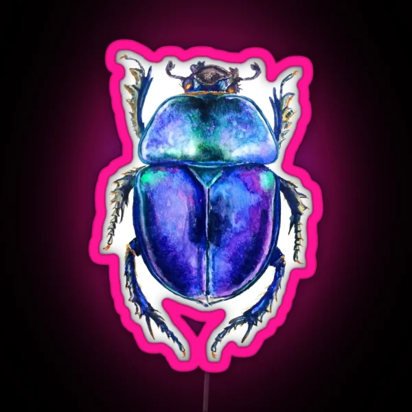 Trypocopris Vernalis Transparent Ground RGB Neon Sign