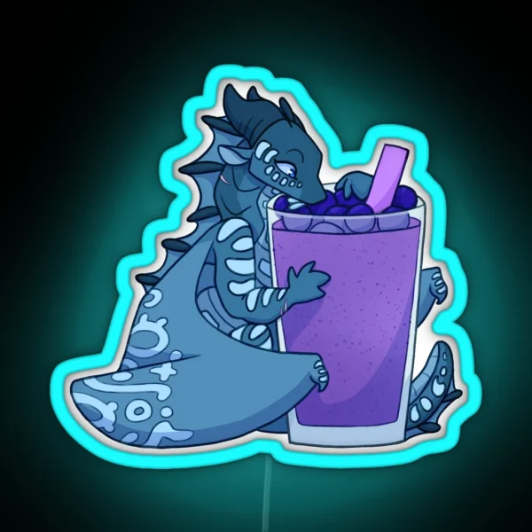 Tsunami With Blueberry Smoothie RGB Neon Sign
