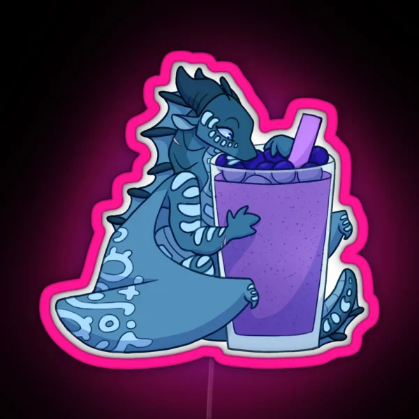 Tsunami With Blueberry Smoothie RGB Neon Sign