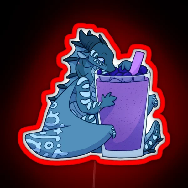 Tsunami With Blueberry Smoothie RGB Neon Sign