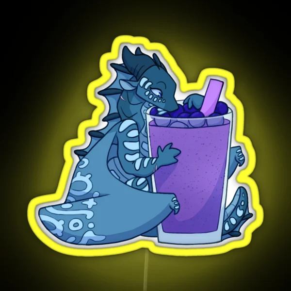 Tsunami With Blueberry Smoothie RGB Neon Sign
