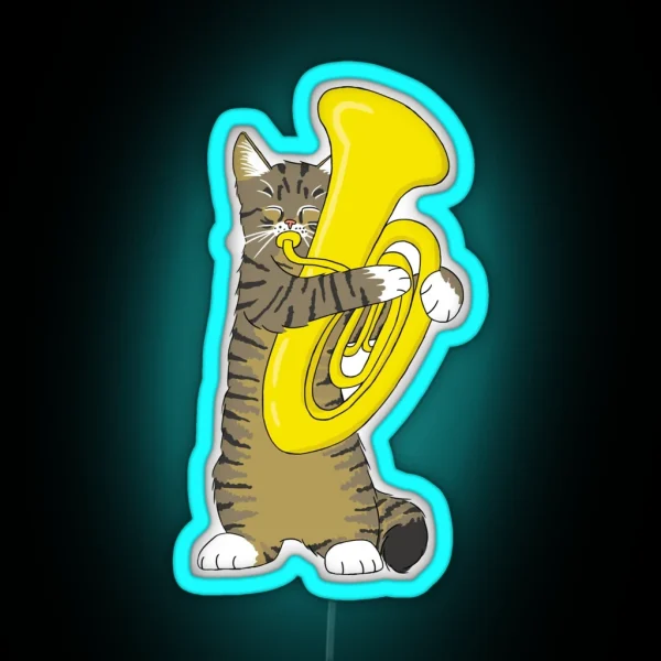 Tuba Cat RGB Neon Sign