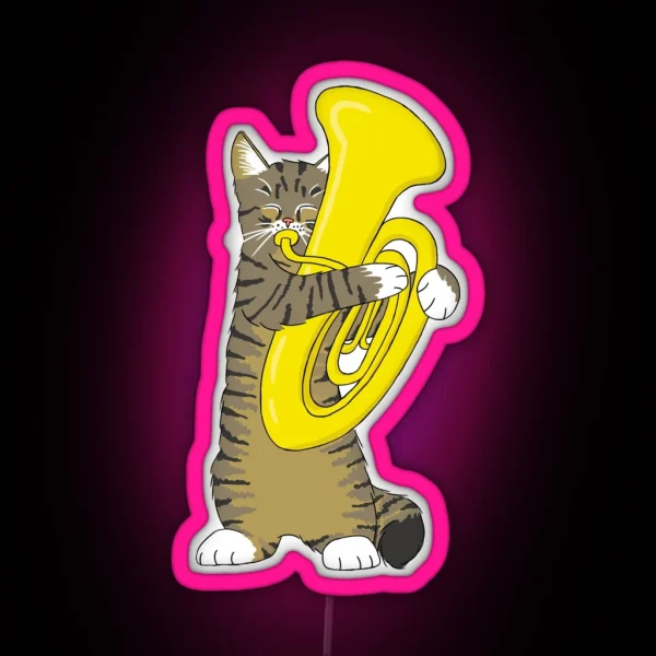 Tuba Cat RGB Neon Sign