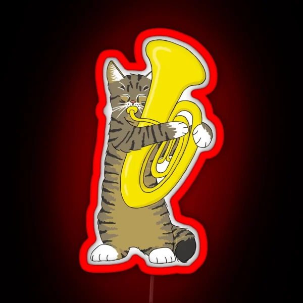 Tuba Cat RGB Neon Sign
