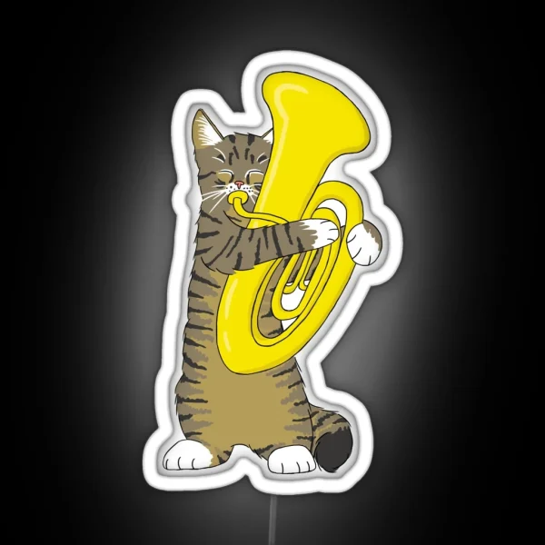 Tuba Cat RGB Neon Sign