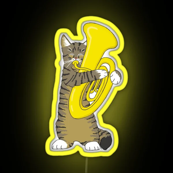 Tuba Cat RGB Neon Sign
