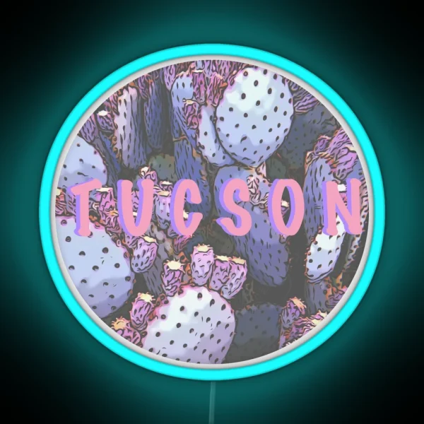 Tucson Cactus Pink RGB Neon Sign