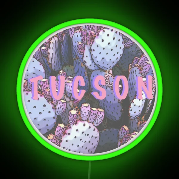 Tucson Cactus Pink RGB Neon Sign