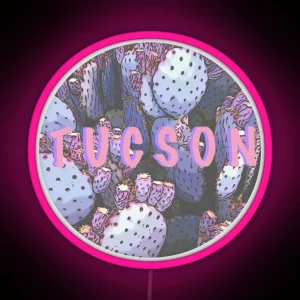 Tucson Cactus Pink RGB Neon Sign