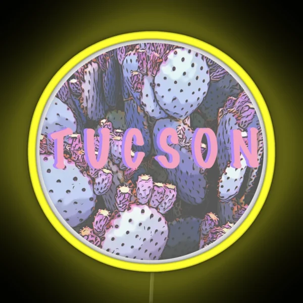Tucson Cactus Pink RGB Neon Sign