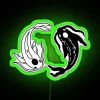 TUI and LA neon sign in green color