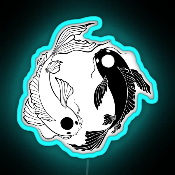 Tui And La Yin And Yang Koi Fish RGB Neon Sign