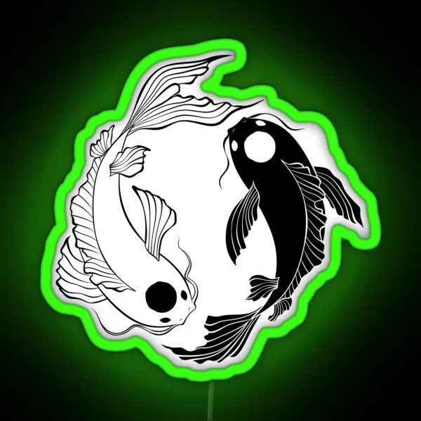Tui And La Yin And Yang Koi Fish RGB Neon Sign