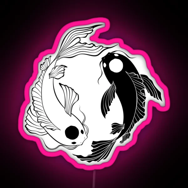 Tui And La Yin And Yang Koi Fish RGB Neon Sign