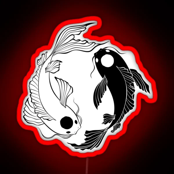 Tui And La Yin And Yang Koi Fish RGB Neon Sign
