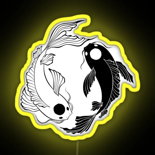 Tui And La Yin And Yang Koi Fish RGB Neon Sign