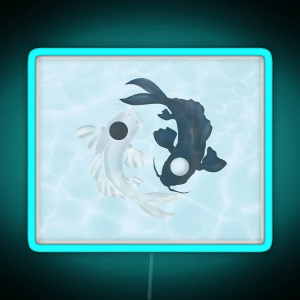 Tui And La Yin Yang Koi In Water RGB Neon Sign