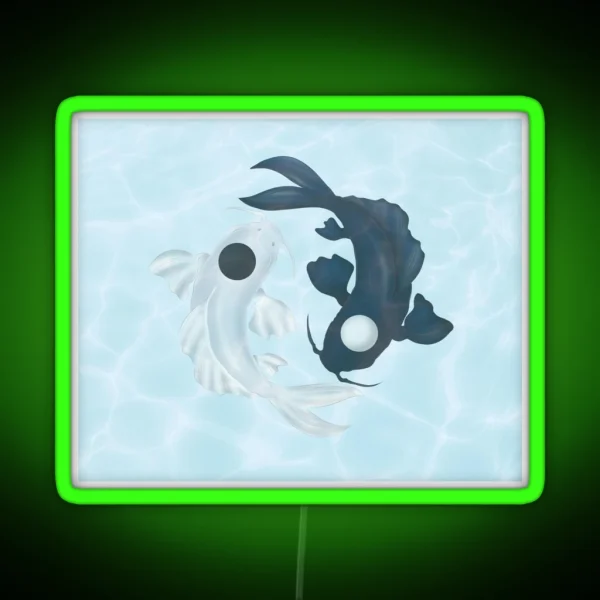 Tui And La Yin Yang Koi In Water RGB Neon Sign