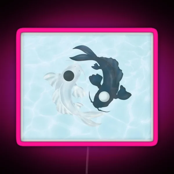 Tui And La Yin Yang Koi In Water RGB Neon Sign