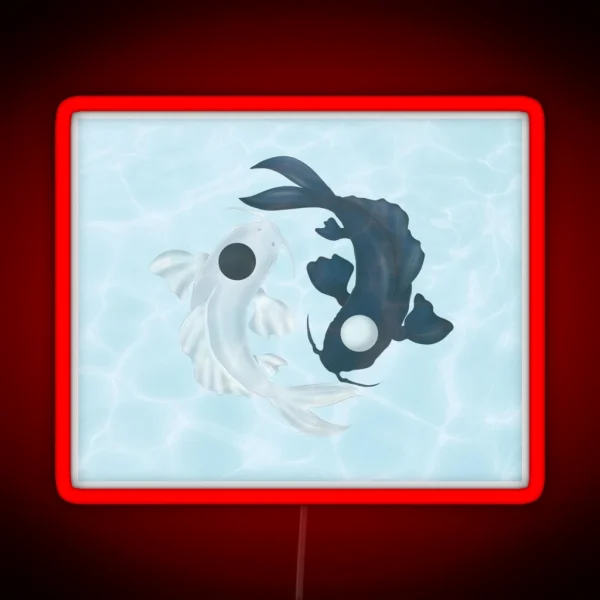 Tui And La Yin Yang Koi In Water RGB Neon Sign