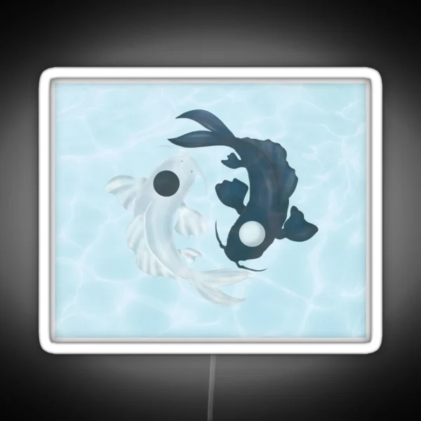 Tui And La Yin Yang Koi In Water RGB Neon Sign
